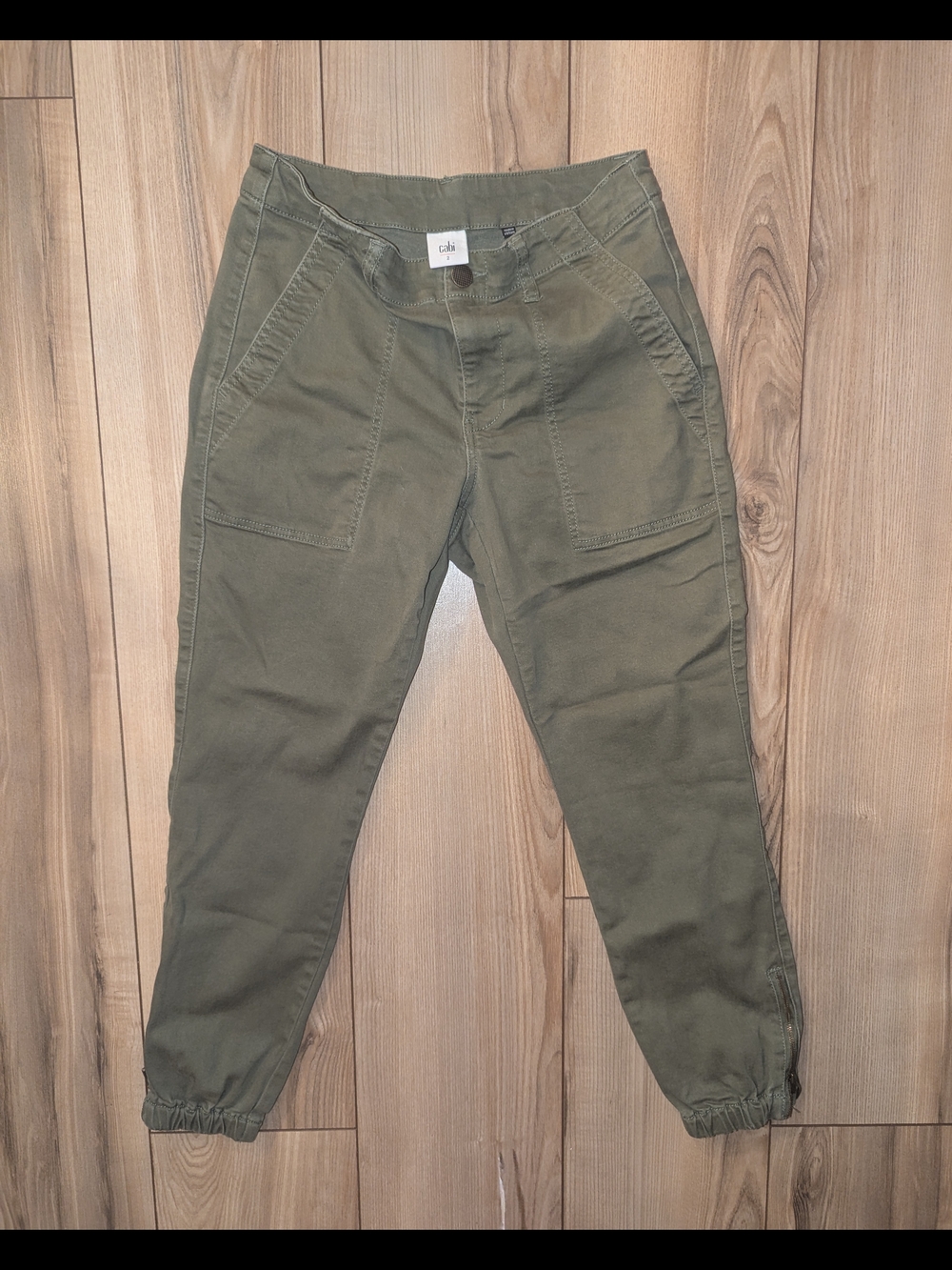 CAbi Olive Green Cargo Utility Pants